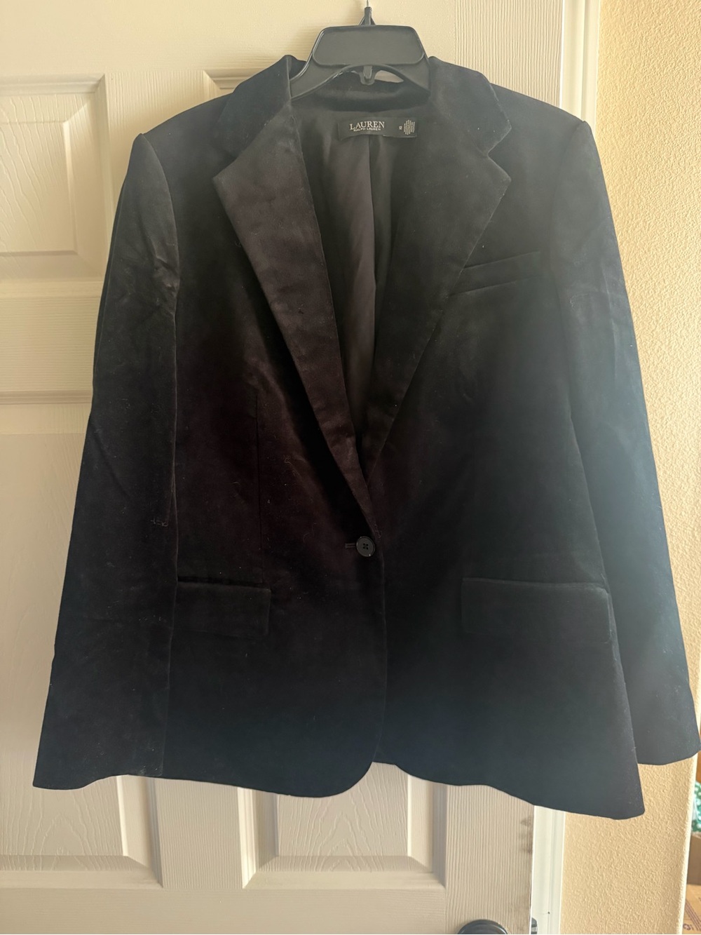 Lauren Ralph Lauren Black Velvet Tailored Blazer
